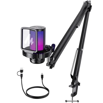 Mikrofon Maono DGM20S USB Kondensator Nierencharakteristik RGB-Beleuchtung