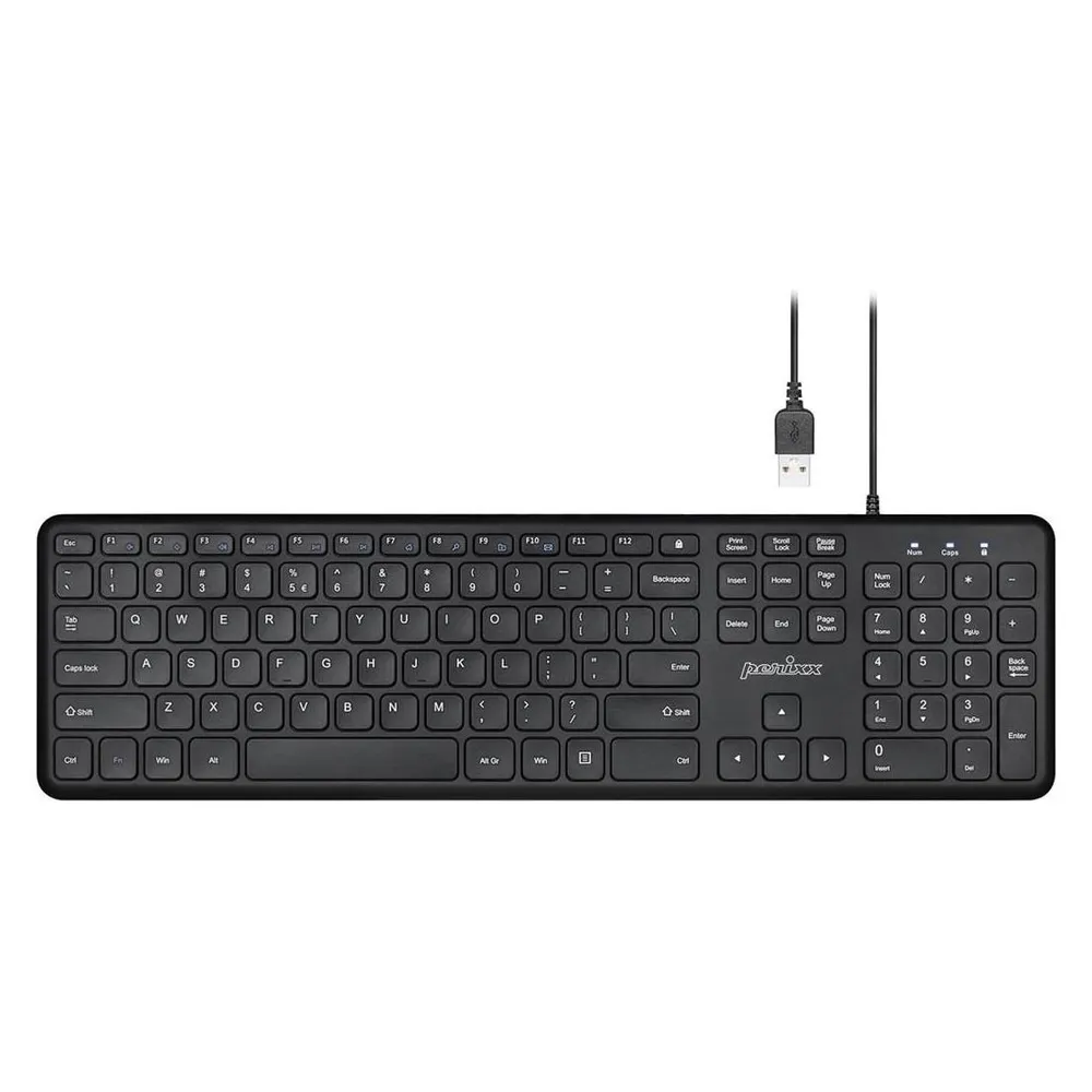 Perixx PERIBOARD-210 Schere Kabelgebundene Tastatur ultraflach schwarz
