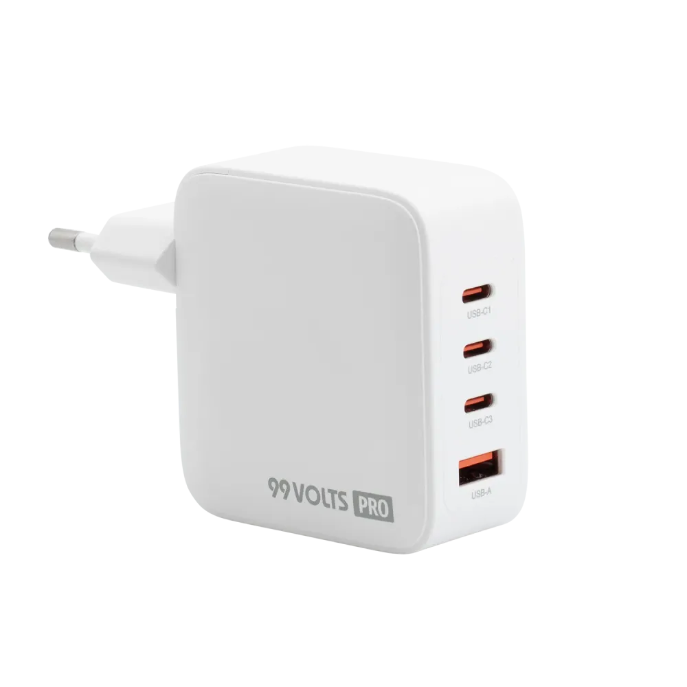 99VOLTS 140W GaN PD Power Adapter - 3 USB-C / 1 USB-A