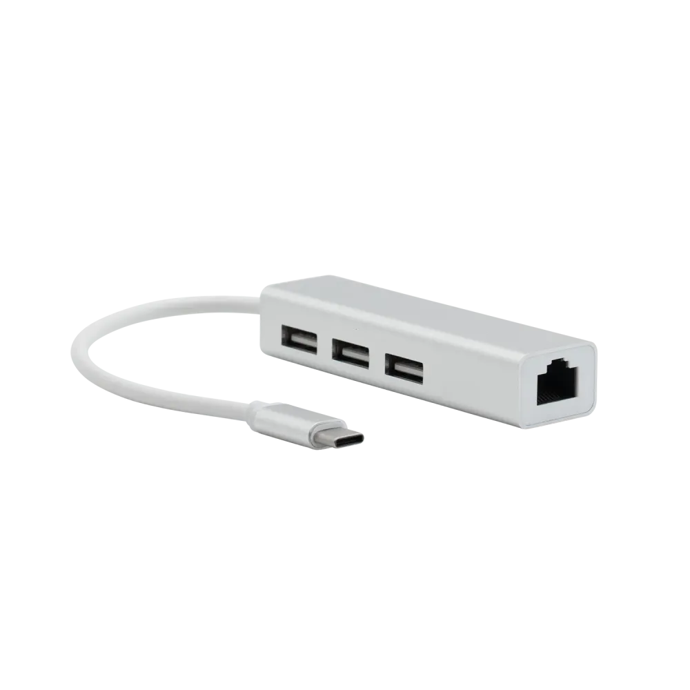 99VOLTS USB-C auf USB (3-fach) und RJ45 Ethernet Adapter