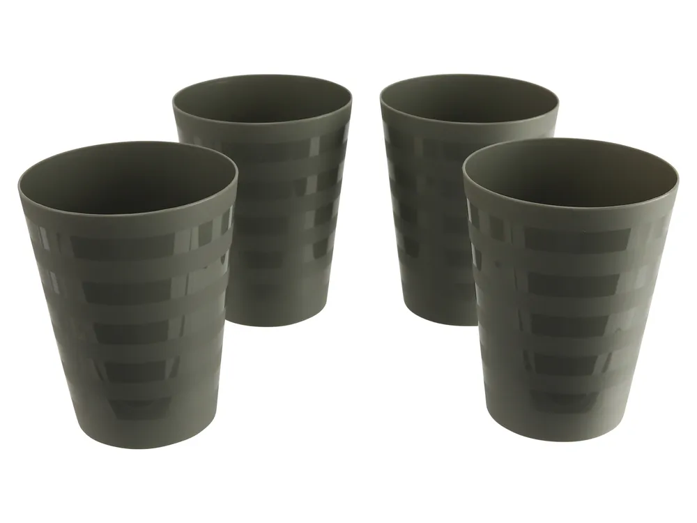 Camping-Trinkbecher, 4-teilig, grau, ca. 0,25 l