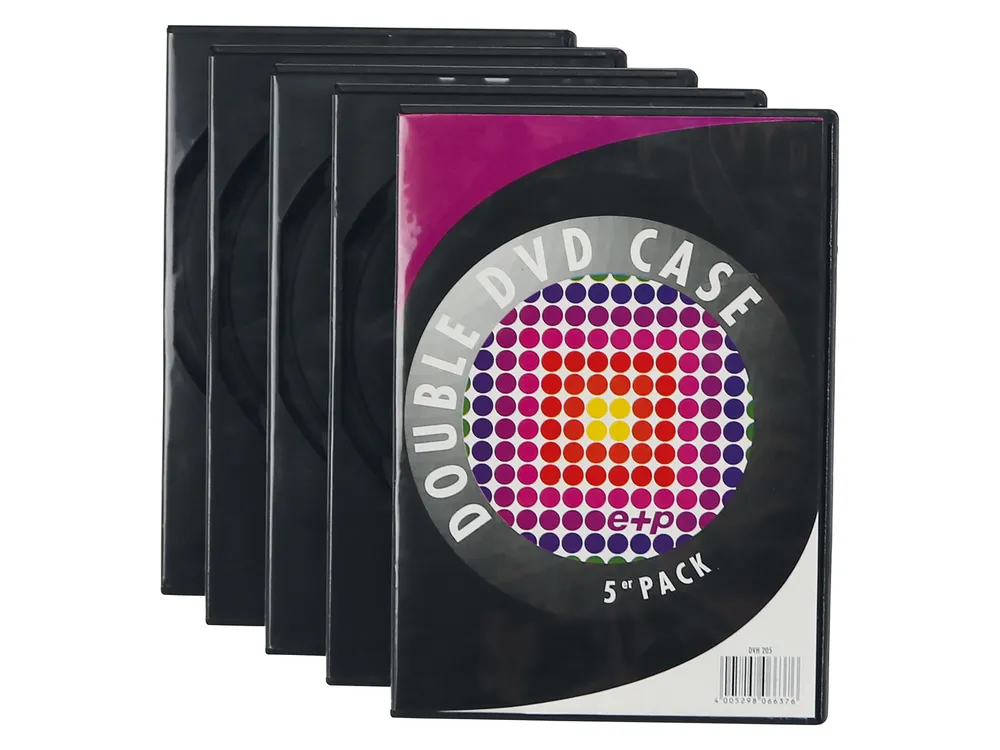 DVD-Leerhüllen DVH 205, Doppel-Leerhüllen, 5er Pack, schwarz