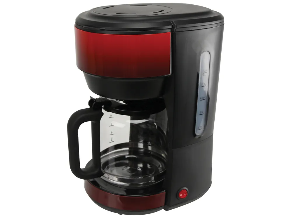 Kaffeemaschine, Ombré, 1000 W, schwarz/rot