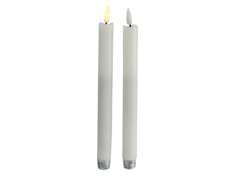 LED-Echtwachskerze, warmweiß, Timerfunktion, 2 Stück