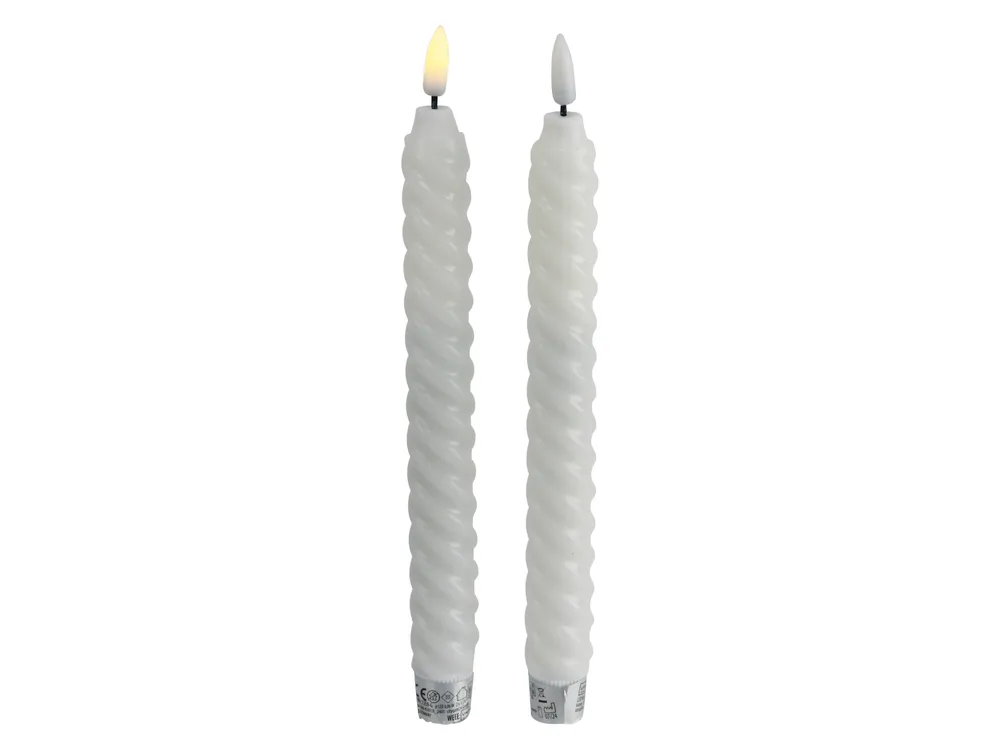 LED-Echtwachskerze, warmweiß, Timerfunktion, 2 Stück