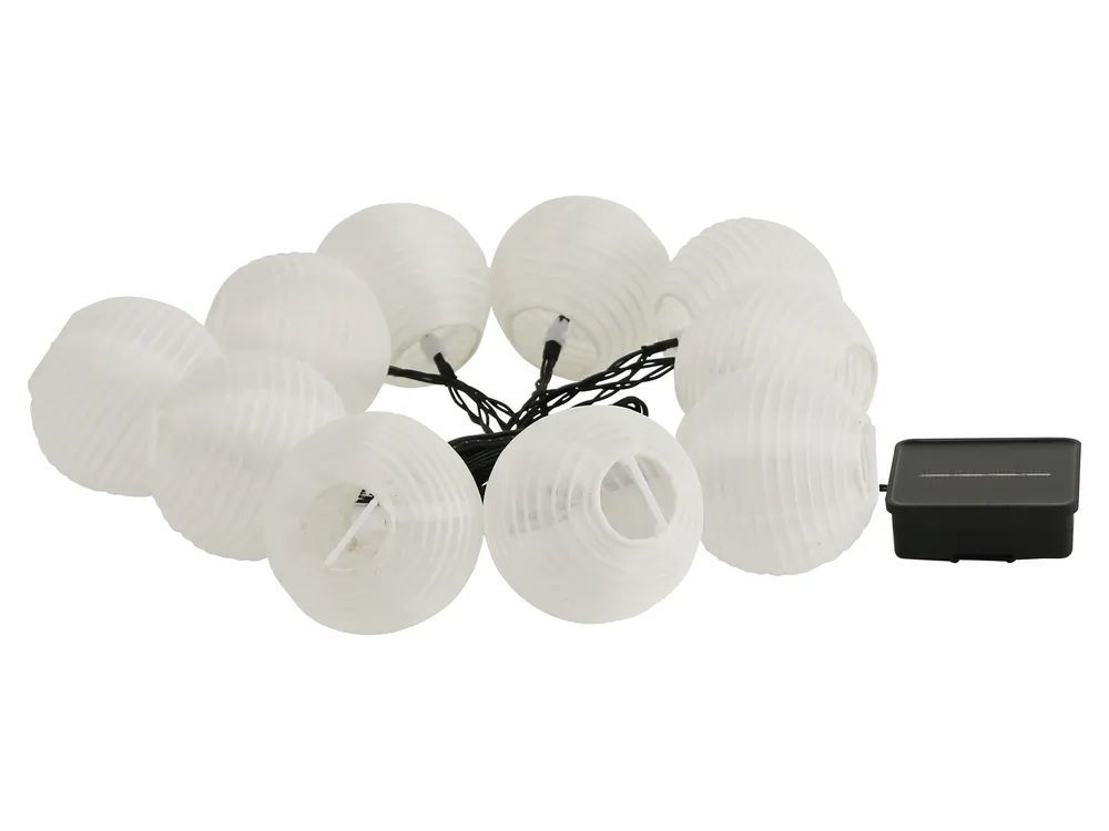LED-Solarlichterkette, 10 Laternen, weiß