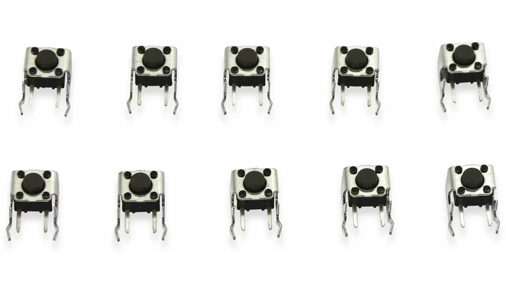 Printtaster HUA-JIE, 7,6x7,6 mm, 10 Stück