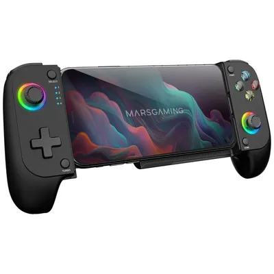 Mars Gaming MGPX Gamepad Bluetooth 5.0 für Android und iOS RGB Neon Vibration Dual Turbo Schwarz
