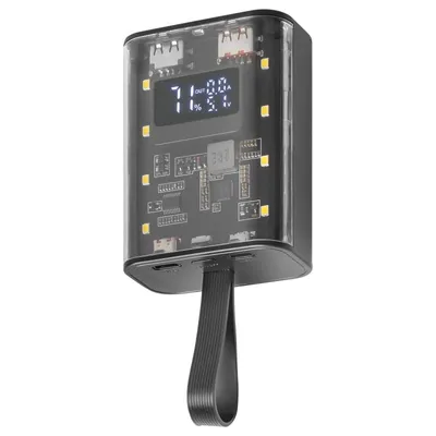 Mars Gaming MPK-10K Kompakte PowerBank mit mehreren Ladebildschirmen, 10.000 mAh, 22,5 W, Schwarz