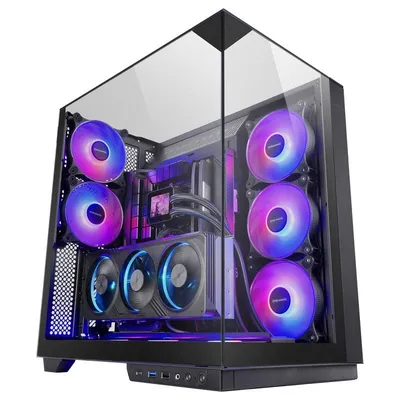 Mars Gaming Mc-3gf Triple ATX Tower gehärtetes Glas 2 Argb 120-mm-Lüfter USB-C schwarz
