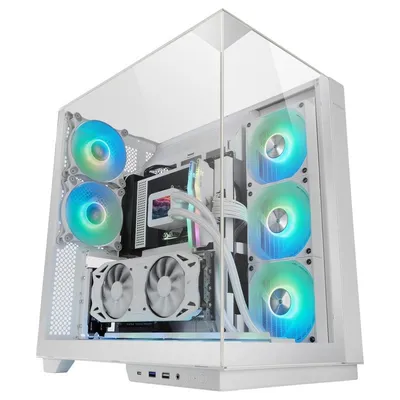 Mars Gaming Mc-3gf Triple ATX Tower gehärtetes Glas 2 Argb 120-mm-Lüfter USB-C weiß