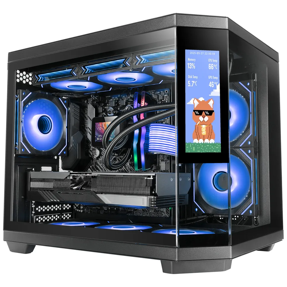 PC-Gehäuse Mars Gaming MC-3TCORELCDM IPS 7.2" Display Mini Tower Schwarz
