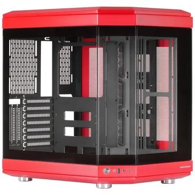 Mars Gaming MC-3T Mid-Tower ATX, dreifach gehärtetes Glas, 3x vertikale PCI-Steckplätze, USB-C 3.0, Rot