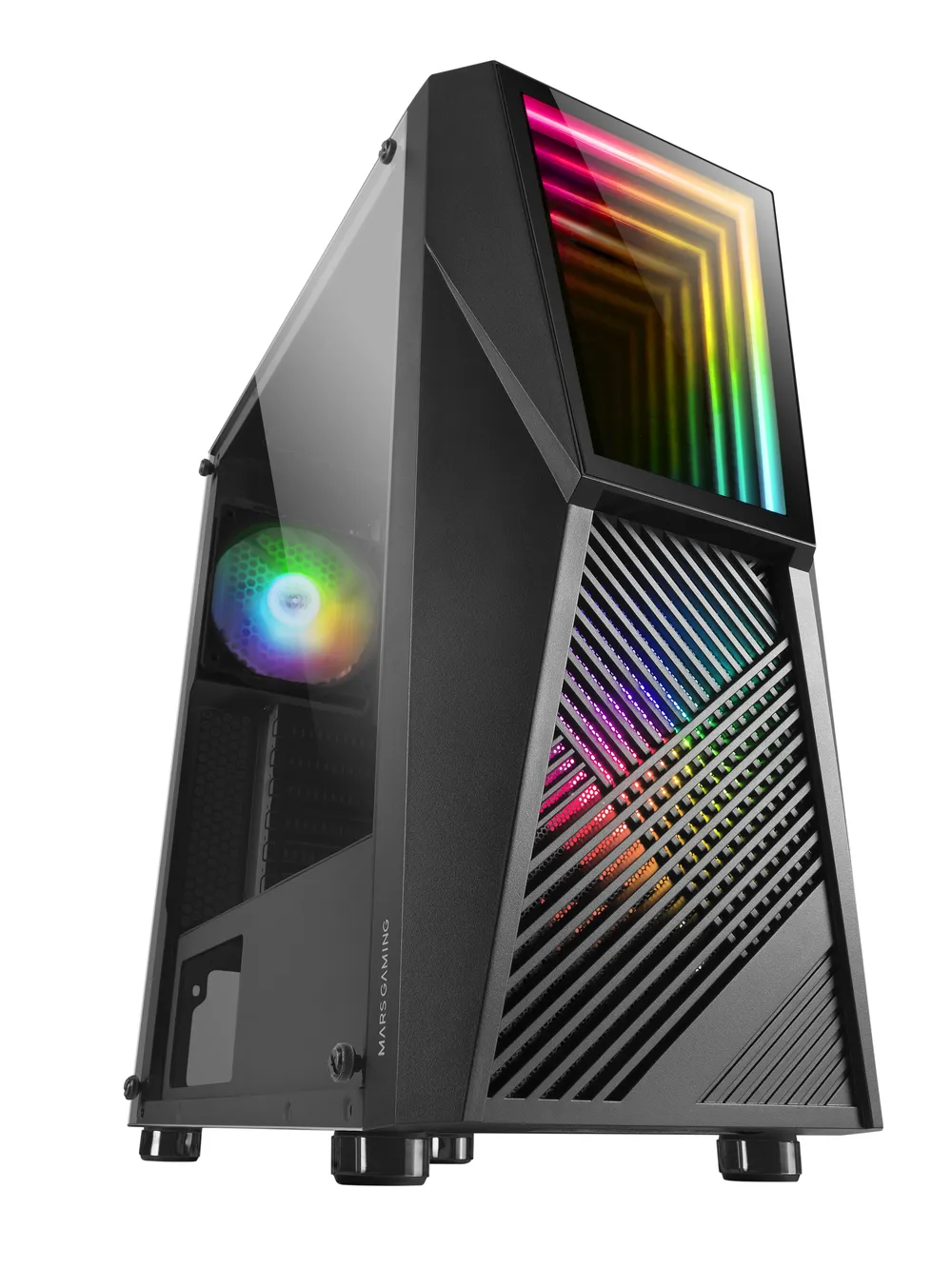 Mars Gaming MC777 Infinity Mirror ARGB gehärtetes Glas USB 3.0 Schwarz