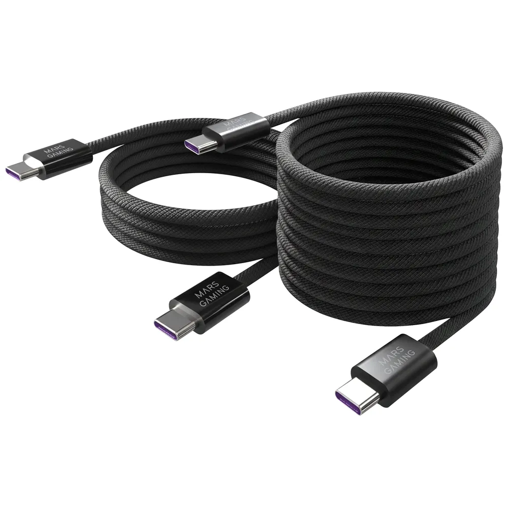 Kabel Mars Gaming MCA-100X2 USB-C Magnetisch 100W 2m 1m Pack