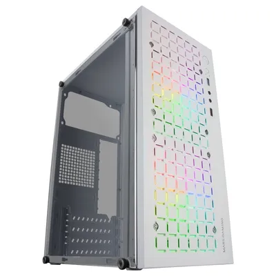 Mars Gaming MC-CORE Ultrakompaktes Micro-ATX-PC-Gehäuse, 2x FRGB-Lüfter, USB 3.0-Fenster, Weiß