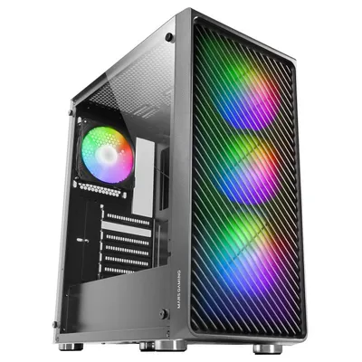 Mars Gaming MC-F ARGB Semi Tower, gehärtetes Glas, USB 3.2, Schwarz