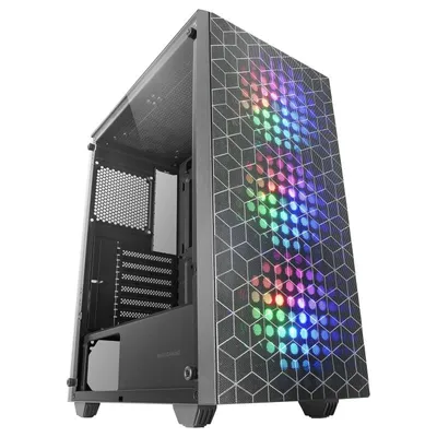 Mars Gaming MC-MAG Mid-Tower ATX gehärtetes Glas 3 Lüfter FRGB USB 3.0 schwarz