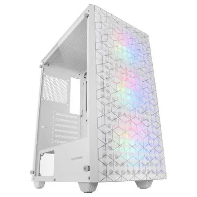 Mars Gaming MC-MAG Mid-Tower ATX, gehärtetes Glas, 3 FRGB-Lüfter, USB 3.0, Weiß