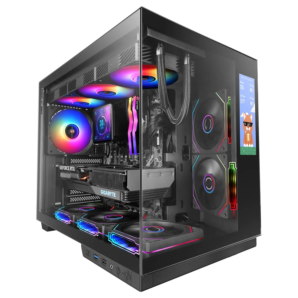 PC-Gehäuse Mars Gaming MC-MIRAGE IPS 7,2" LCD Glas Dual-Kammer Schwarz