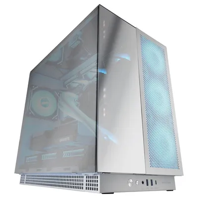 Mars Gaming MC-NOVA3 Custom XXL E-ATX Gaming-Gehäuse, dreifach verchromtes Glas, Aluminium, USB-C, weiß