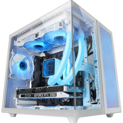 Mars Gaming MC-NOVAM Mini-Tower aus gehärtetem Glas, USB-C, Weiß