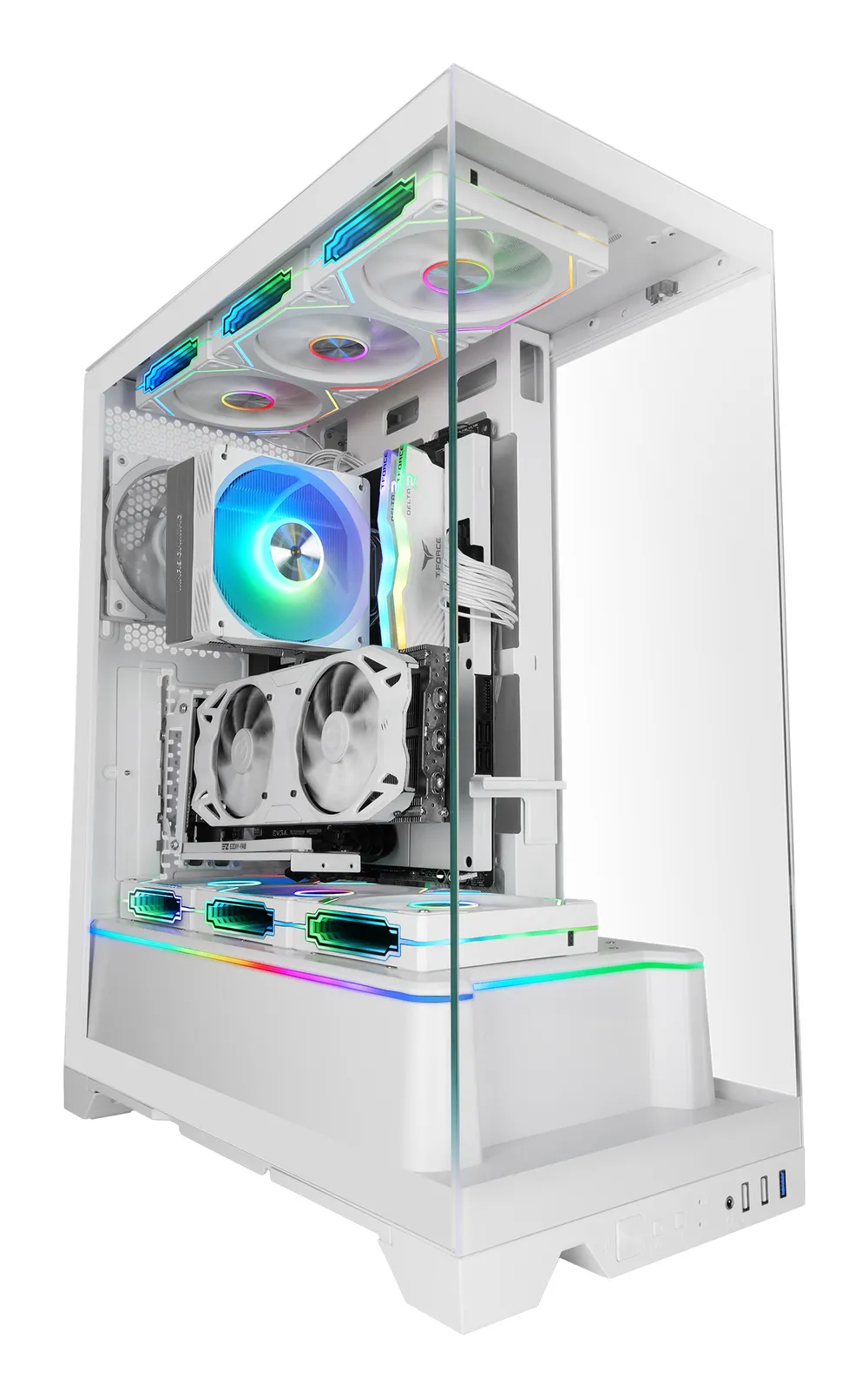 PC-Gehäuse Mars Gaming MC-PRISMA ATX ARGB Weiß Triple Glas Dual-Kammer