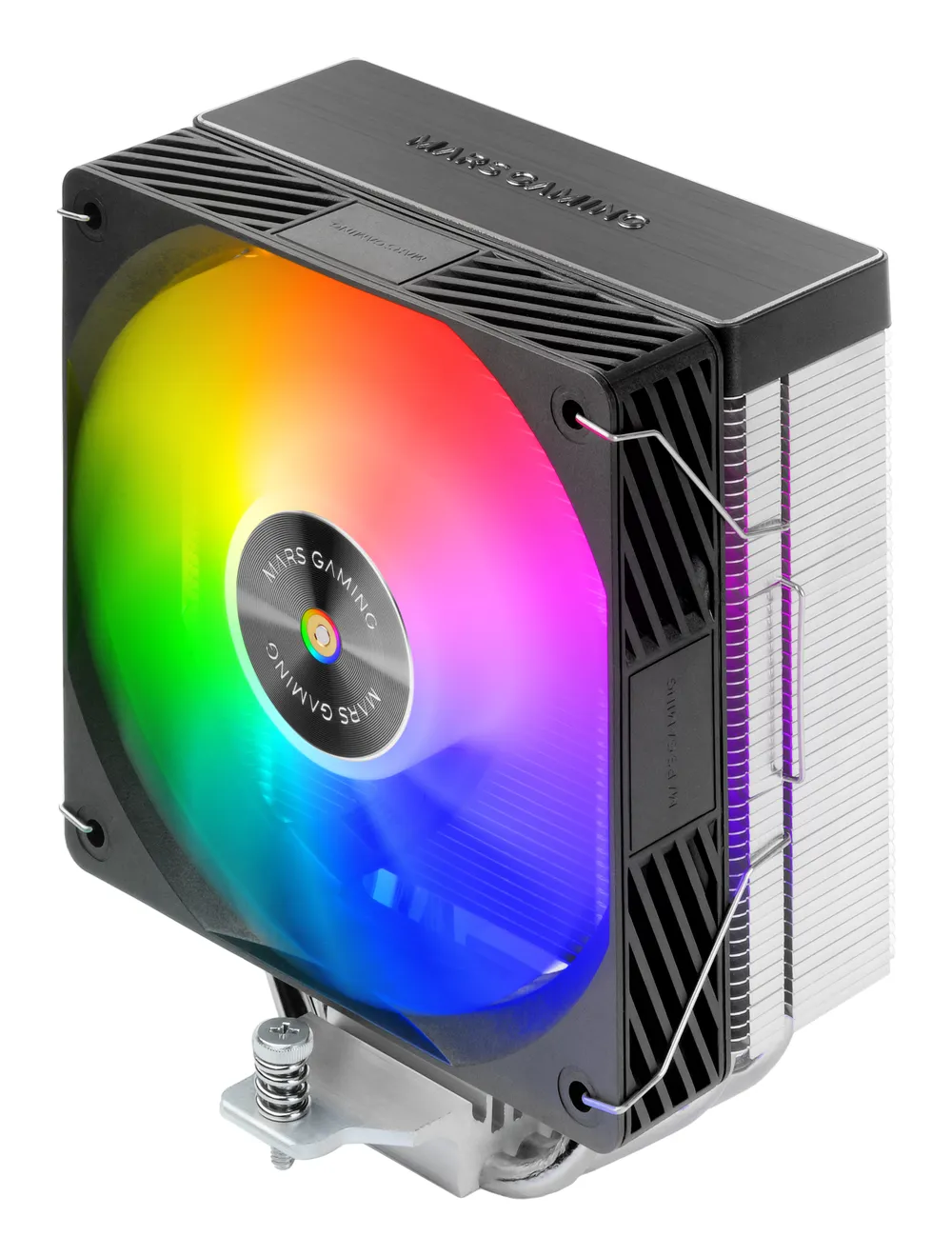 Mars Gaming Mcpu-x4argb CPU-Kühlkörper 220 W TDP 4x Heatpipes HCT PWM Argb-Lüfter 120 mm Schwarz