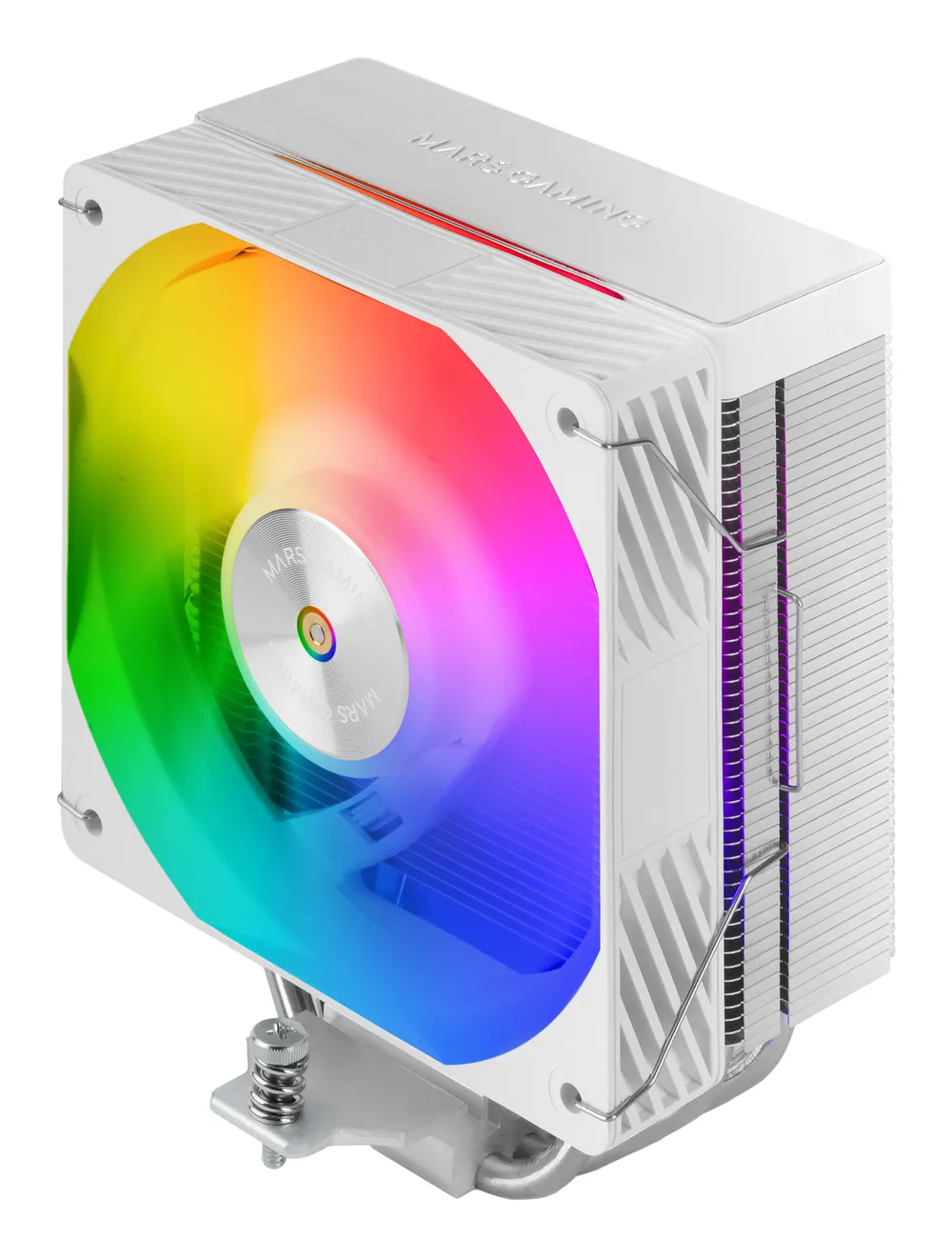Mars Gaming Mcpu-x4argb CPU-Kühlkörper 220 W TDP 4x Heatpipes HCT PWM Argb-Lüfter 120 mm weiß