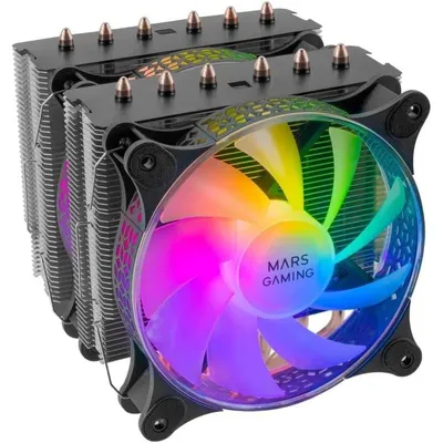 Mars Gaming MCPU-XT ARGB Doppel-CPU-Lüfter 120 mm Schwarz