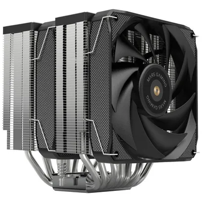 Mars Gaming MCPU-XU9 Dual Tower CPU-Kühler TDP 400W 2x FDB-Lüfter 9 Heatpipes BPH schwarz