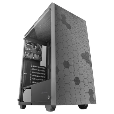 Mars Gaming MC-Q3 Mid-Tower ATX, gehärtetes Glas, doppelter abnehmbarer Filter, USB 3.0, Schwarz