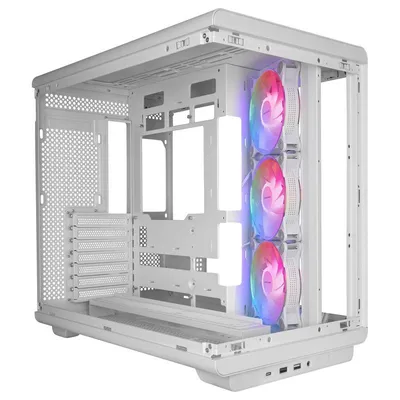Mars Gaming MC-REV ATX Tower Doppelt gehärtetes Glas 3x ARGB-Lüfter Weiß