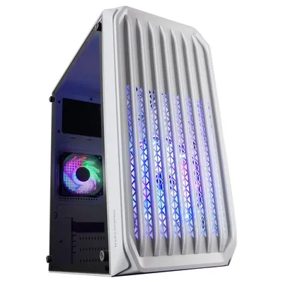 Mars Gaming MC-S2 Ultrakompaktes Micro-ATX-PC-Gehäuse, 2x FRGB-Lüfter, USB 3.0-Fenster, Weiß