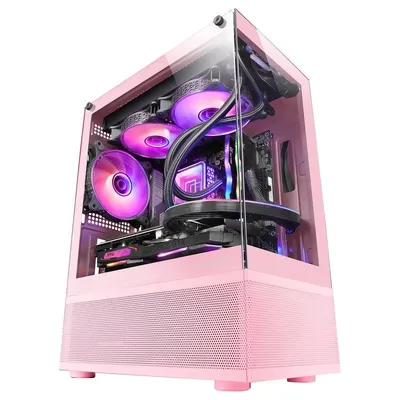 Mars Gaming MC-SE Micro-ATX-Tower, gehärtetes Glas, USB 3.0, Pink