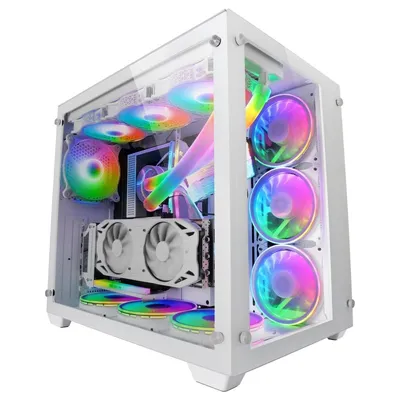 Mars Gaming MCV3 Tower XXL E-ATX, Seite und Vorderseite aus gehärtetem Glas, 3.0, Weiß