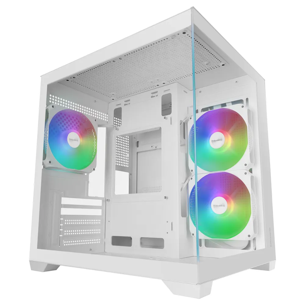 MicroATX Gehäuse Mars Gaming MC-VIEW3 Weiß ARGB Glas 3x Lüfter