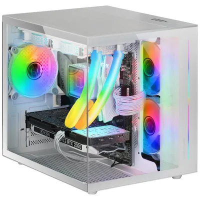 Mars Gaming MC-VIEW Mini-Tower aus gehärtetem Glas, USB 3.0, Weiß