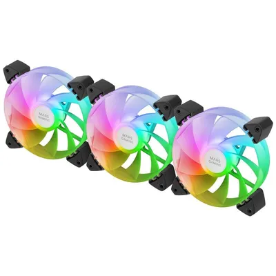 Mars Gaming MF-3AR Reverse ARGB Pack 3x 120mm Zusatzlüfter Doppelanschluss schwarz