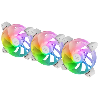 Mars Gaming MF-3AR Reverse ARGB Pack 3x 120mm Zusatzlüfter Doppelanschluss weiß