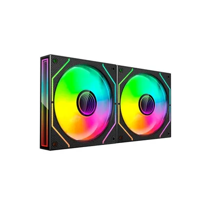 Mars Gaming Mf-3dprox2 Kit 2x Pwm Fdb 120mm Argb Triple Infinity Mirror 360° Lüfter Schwarz