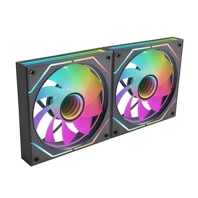 Mars Gaming MF-3DPROX2R Kit 2x Argb-Lüfter 120 mm umgekehrte Flügel PWM FDB schwarz