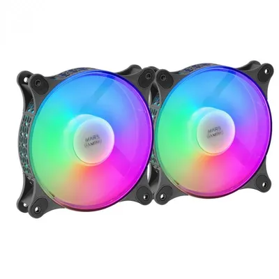 Mars Gaming MFDUO Kit 2 FRGB Rainbow 120-mm-Lüfter Schwarz