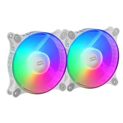 Mars Gaming MFDUO Kit 2 FRGB Rainbow 120 mm weiße Lüfter