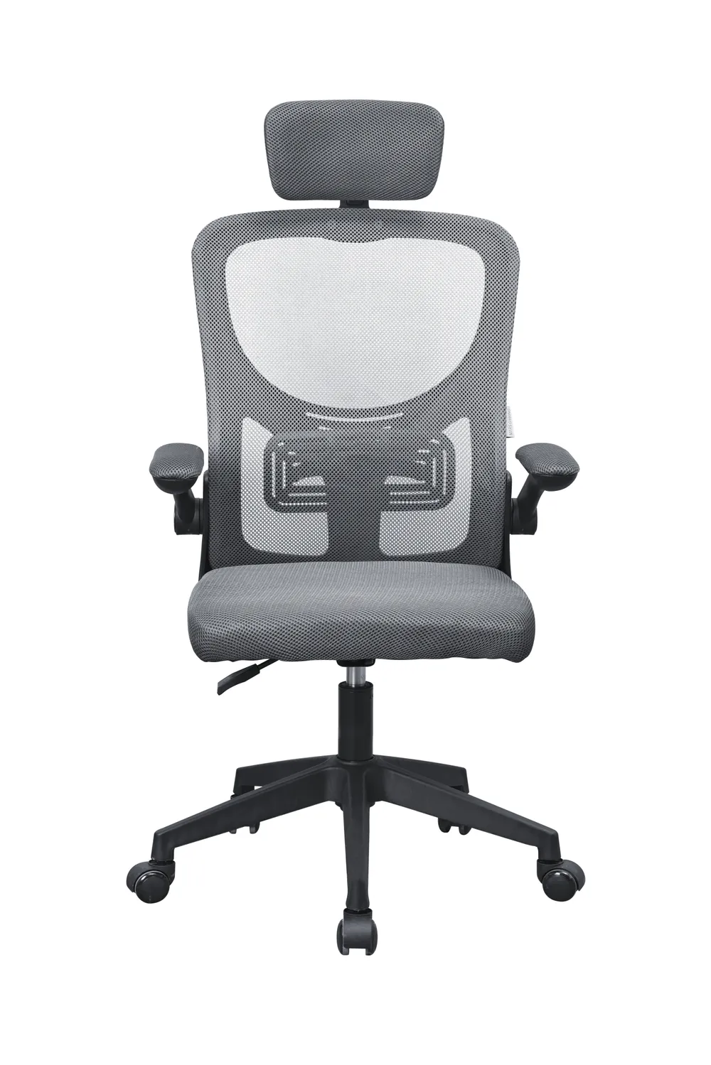 Mars Gaming Mgc-ergoplus, ergonomischer Stuhl, Lordosenstütze, atmungsaktives Netzgewebe, Höhe 115 – 125 cm, grau