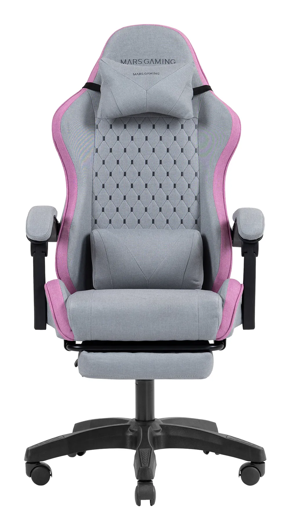 Mars Gaming Mgc-x Ergonomischer Gaming-Stuhl, atmungsaktives Gewebe, Nacken- und Lendenkissen, Pink