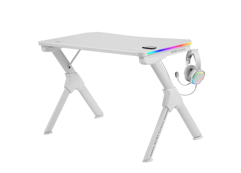 Mars Gaming MGD RGB Weißer Gaming-Tisch