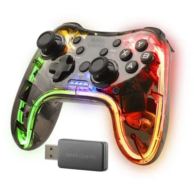 Mars Gaming MGP-24 Wireless Controller 2,4 GHz Neon RGB für PC/PS3/PS4/X360/Mac/Android