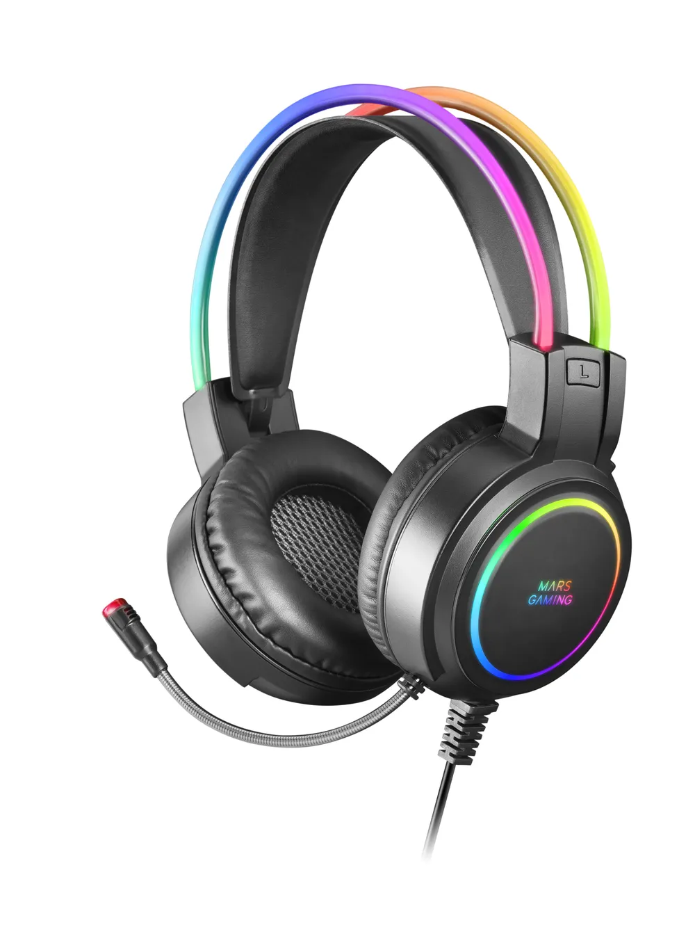 Mars Gaming MHRGB Schwarzer RGB-Gaming-Kopfhörer