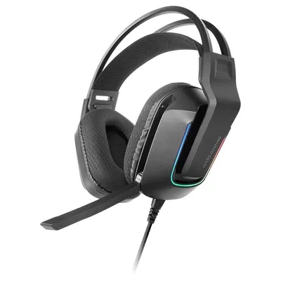 Mars Gaming MH-STRIKE Ergonomische FRGB-Kopfhörer, Rainbow-Treiber, Neodym, 50-mm-Mikrofon, Schwarz